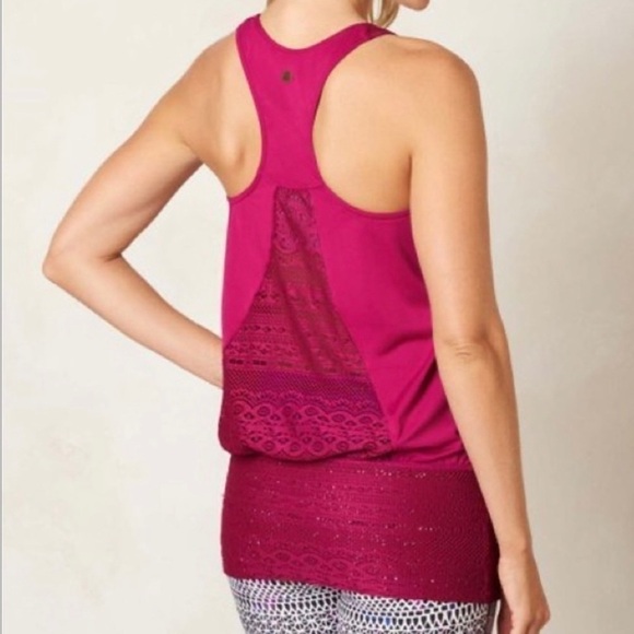 PRANA Ani Athletic Fushia Tank Top.  Size Small - Picture 2 of 6